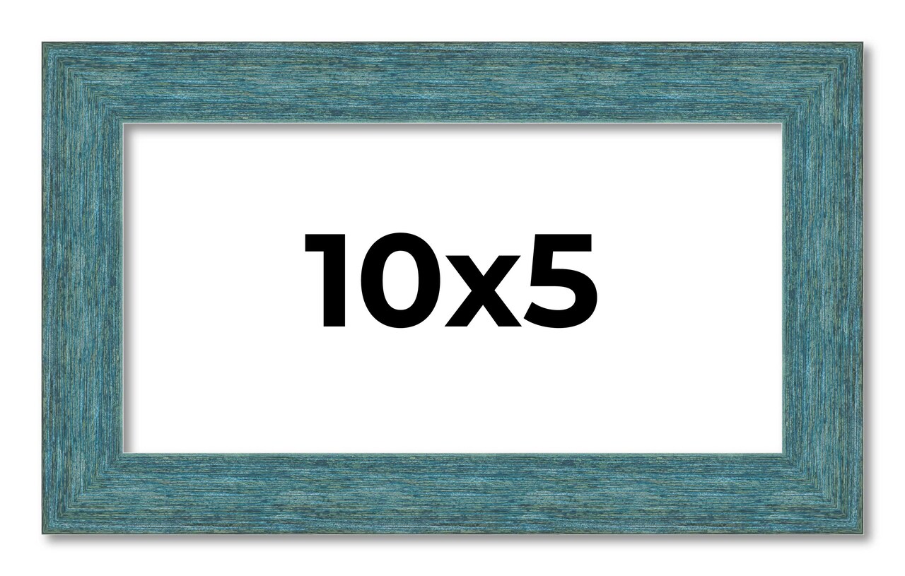 Panoramic Simple Blue Picture Frame - UV Acrylic, Foam Board Backing, Hanging Hardware